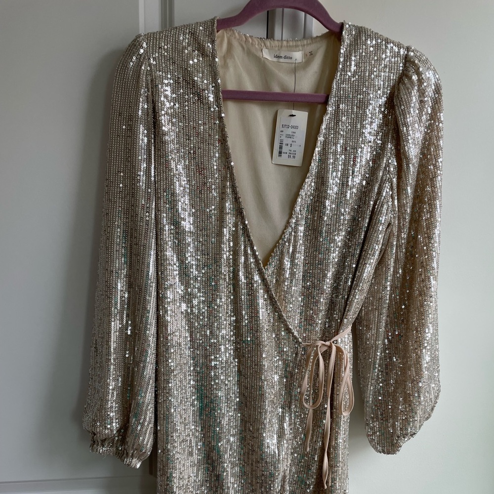 Boutique sparkly wrap dress
